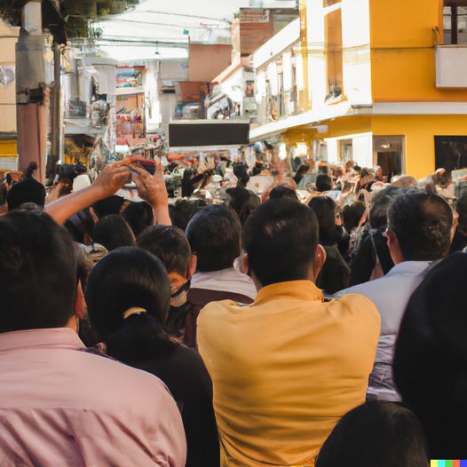 Puede ser una imagen de 2 personas, templo y multitud